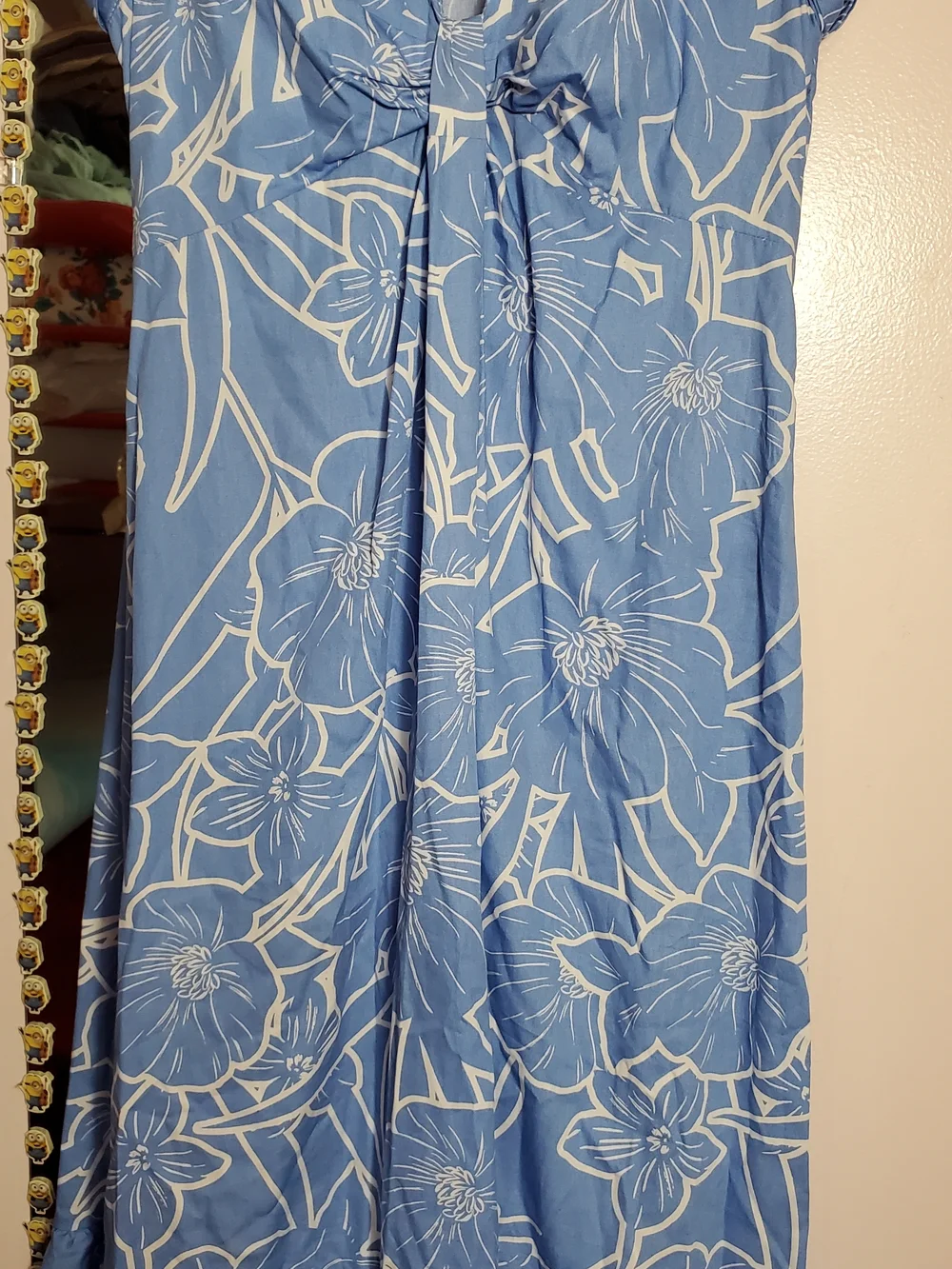Steve Madden Amanda Dress Floral Print Cap Sleeve Twist Front Maxi Blue Size XS - Picture 4 of 6